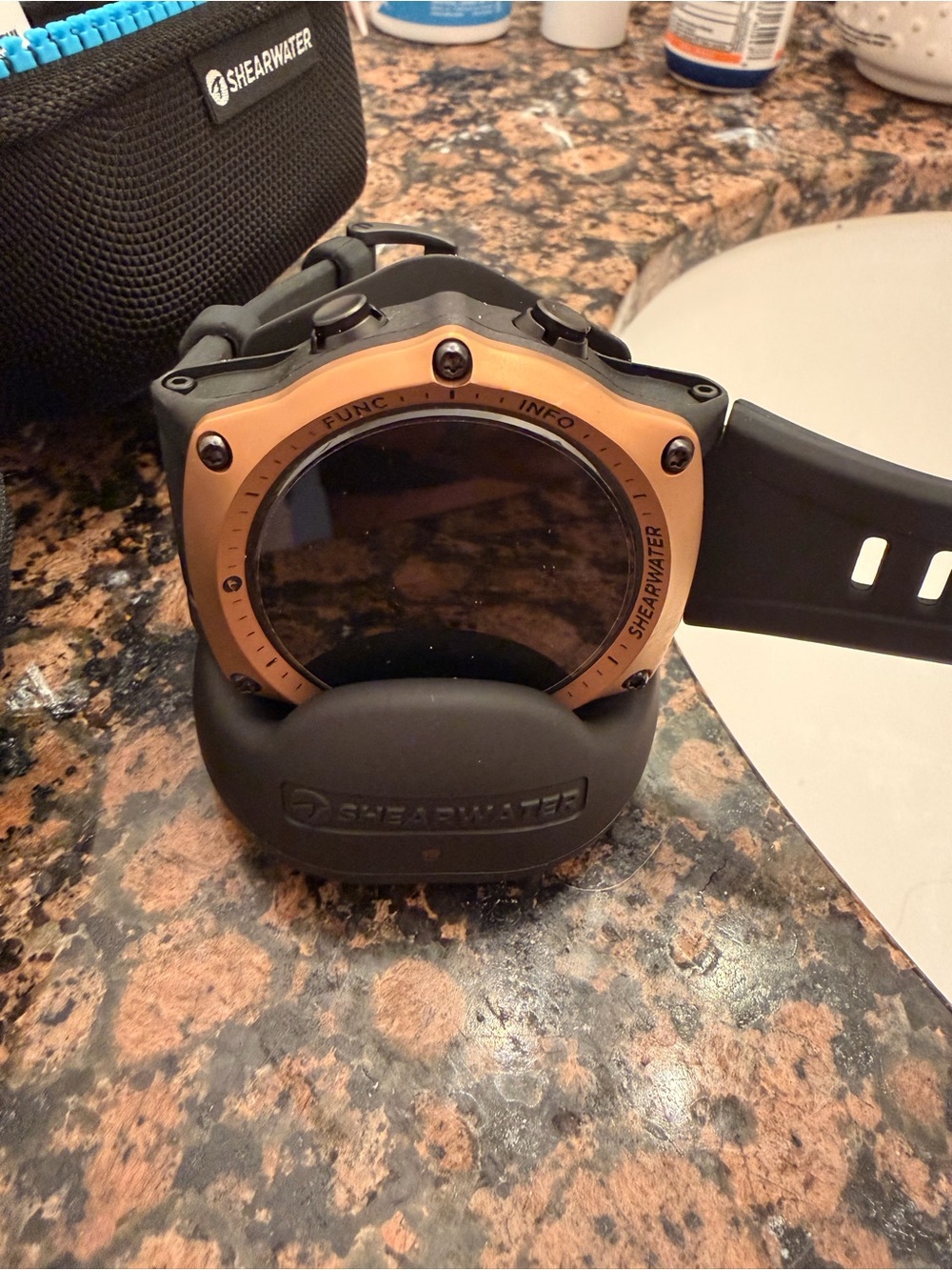 Shearwater Teric Black Dive Computer with Rose Gold Bezel